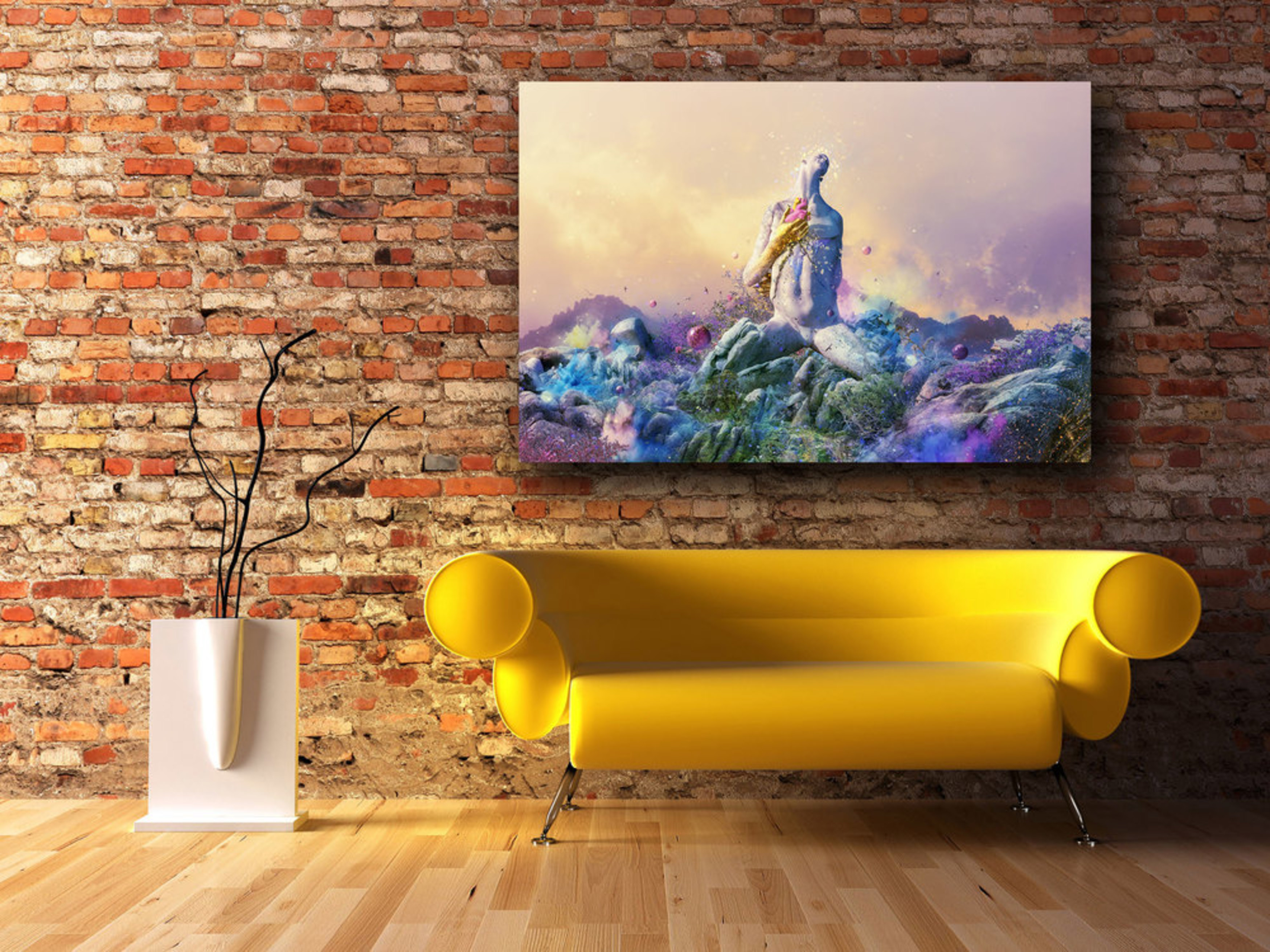 Cortesi Home Deliberation – Stampa Su Tela Giclée Di Mario Sanchez Nevado – Quadro Surrealista 71×71 Cm, Pronto Da Appendere