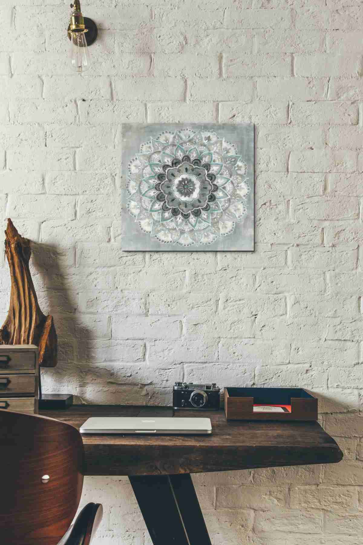 Epic Graffiti 'Teal Sunburst' by Danhui Nai, Giclee Canvas Wall