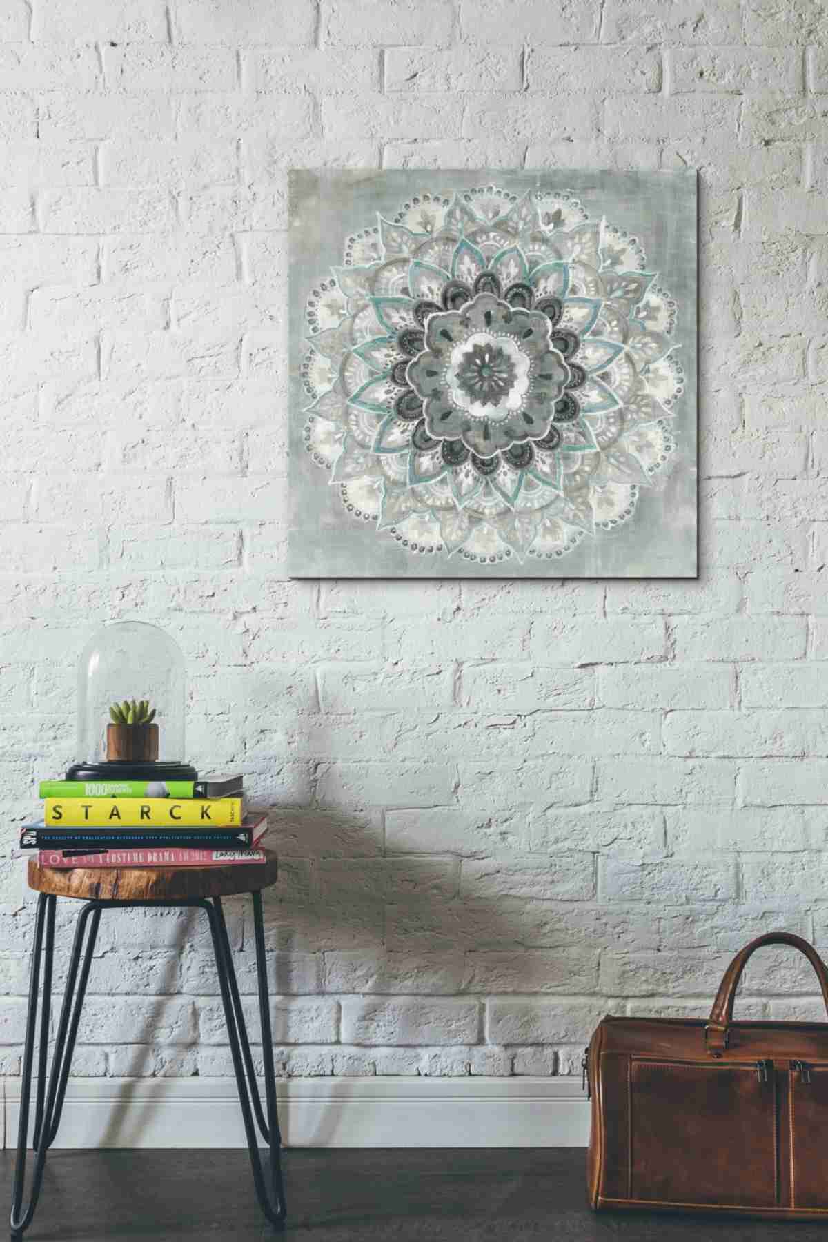 Epic Graffiti 'Teal Sunburst' by Danhui Nai, Giclee Canvas Wall