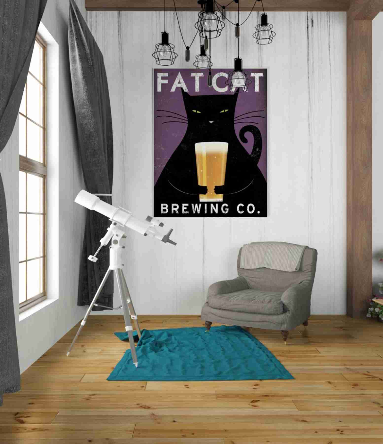 Ryan Fowler エピックグラフィティ 「Cat Coffee no City」 ジークレーキャンバスウォールアート 12