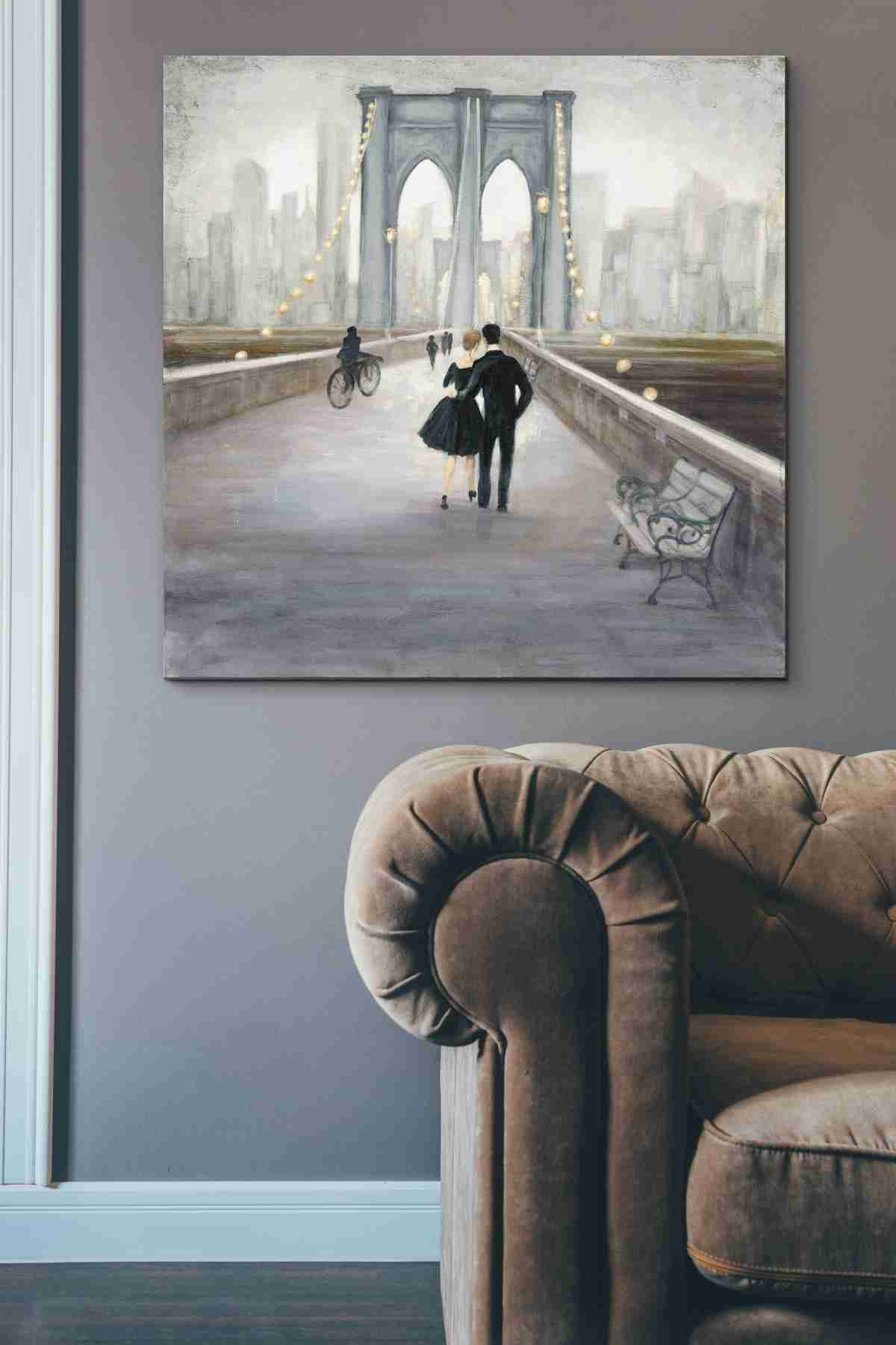 Epic Graffiti "Bridge to NY V2" by Julia Purinton, Giclee Canvas Wall Art