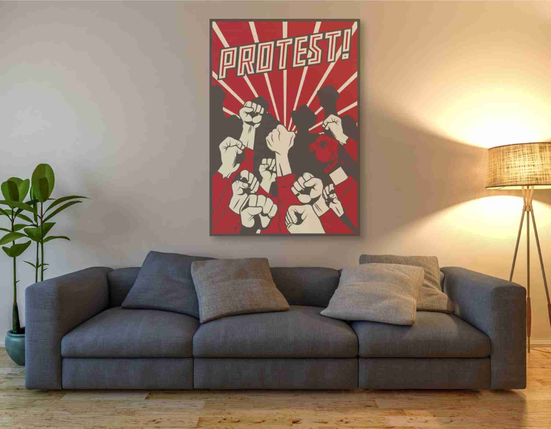 Epic Graffiti 'Protest' Giclee Canvas Wall Art 