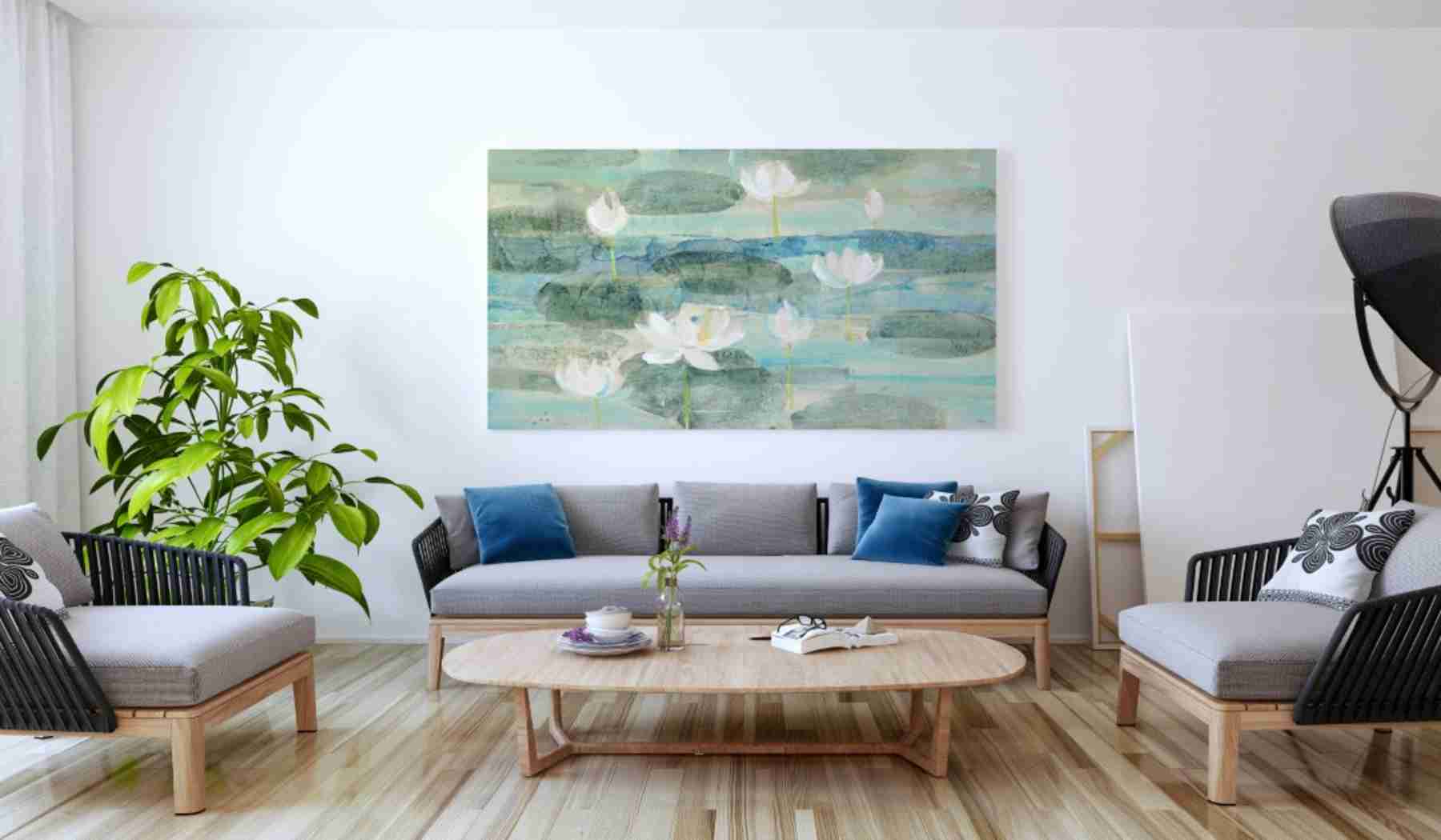 Epic Graffiti 'Water Lilies Bright' by Albena Hristova, Giclee Canvas Wall Art